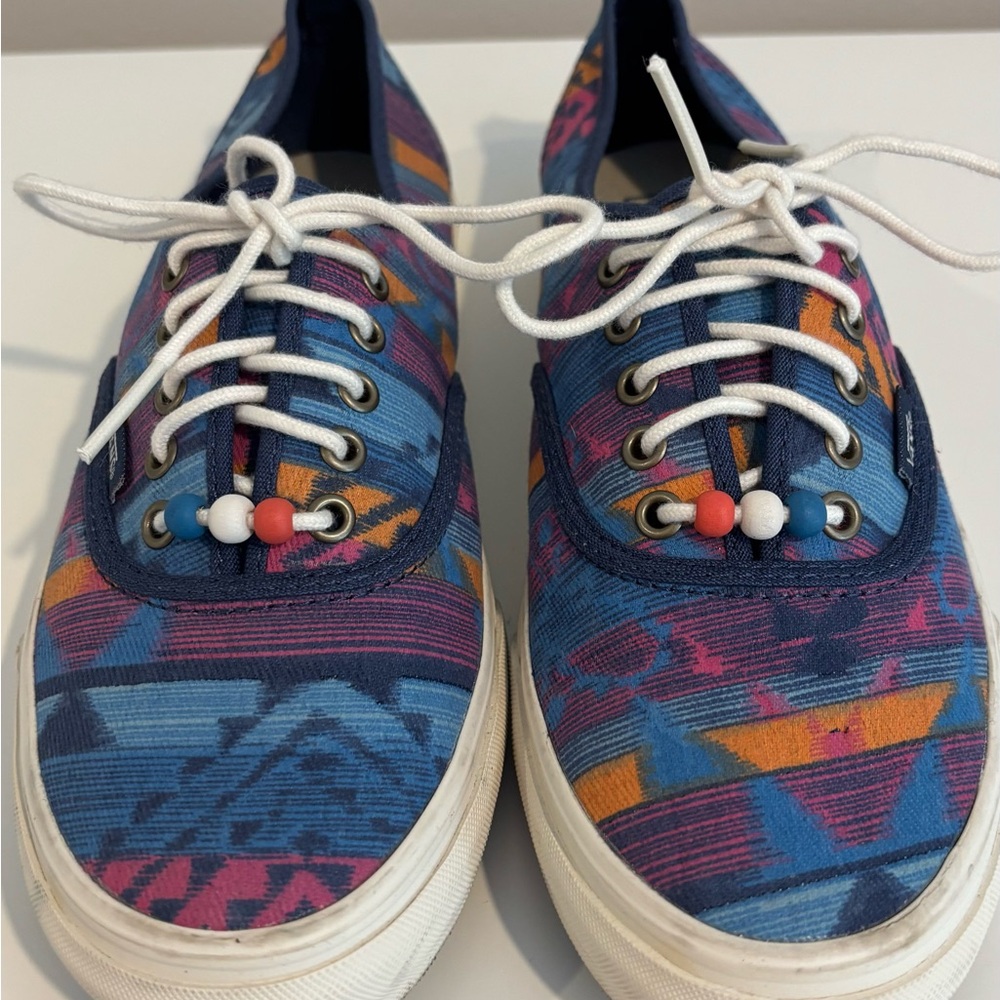 Vans Blue and Pink Geometric Sneakers